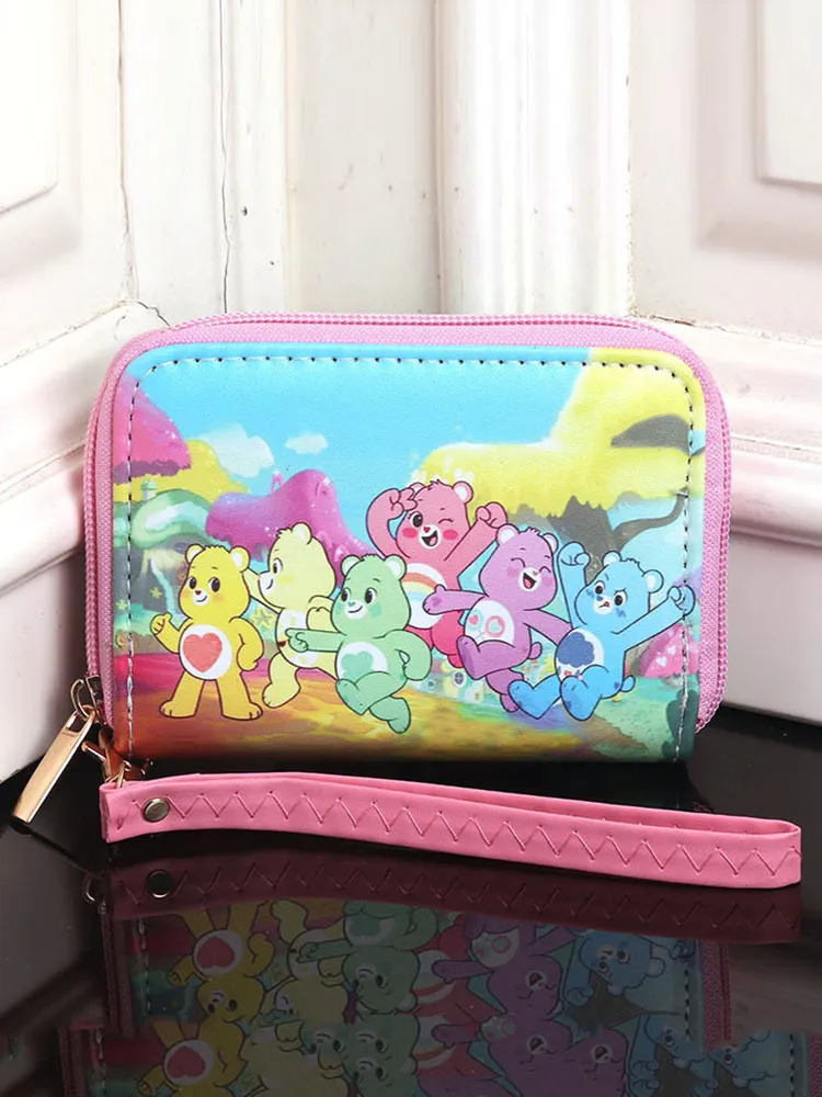 Care Bears Inspired Cute Coin Purse for Kids – Rainbow Bear Wristlet Wallet with Handle & Zipper, Portable Mini Pouch for Girls, Boys & Care Bears Fans